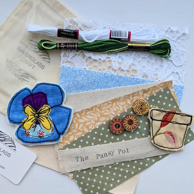 Pansy Pot Slow Stitch Kit image 1