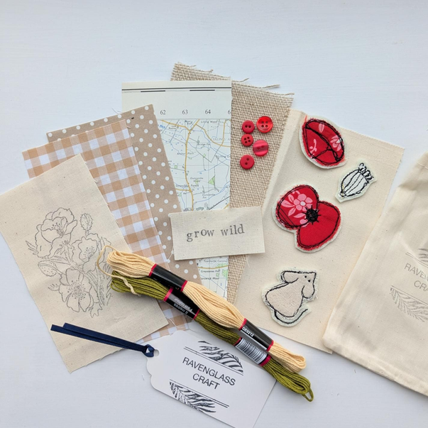 Poppy Mouse Slow Stitch kit