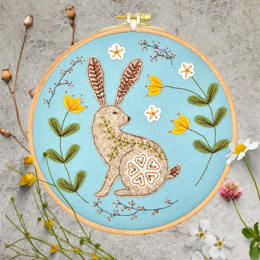 Wild Hare Applique Hoop image 0