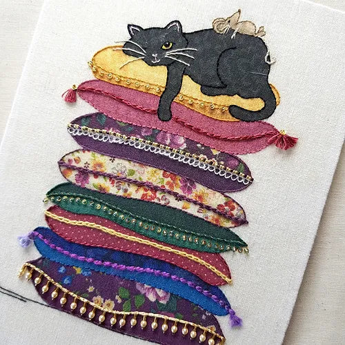 Cat on a Cushion Embroidery Kit image 0