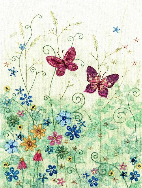 Blue Meadow Embroidery Kit image 0