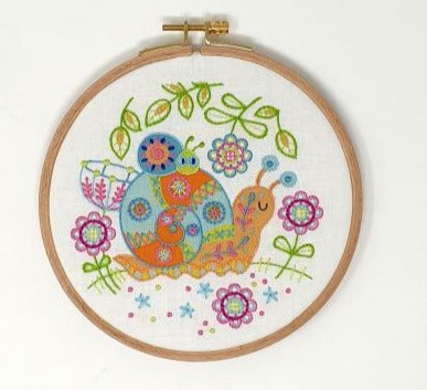 Floral Snail Embroidery Kit image 0