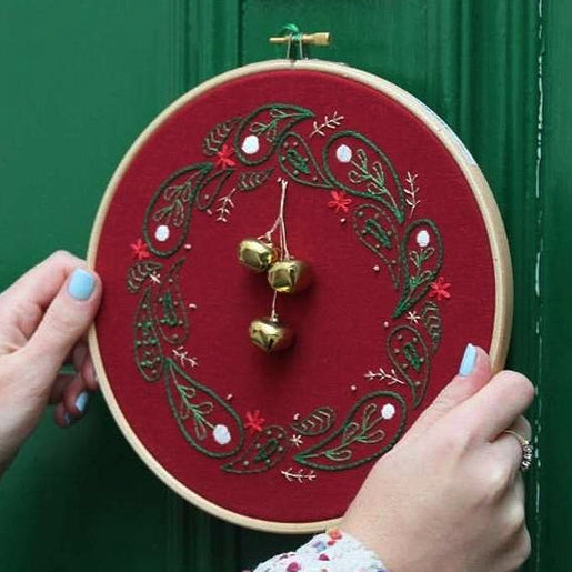 Christmas Bell Wreath Embroidery Kit image 0