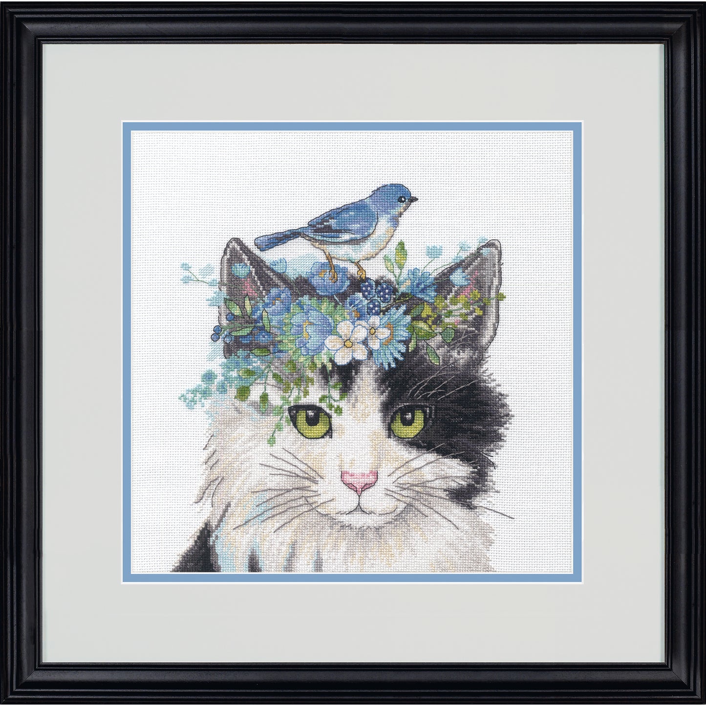 Floral Crown Cat Cross Stitch Kit image 0