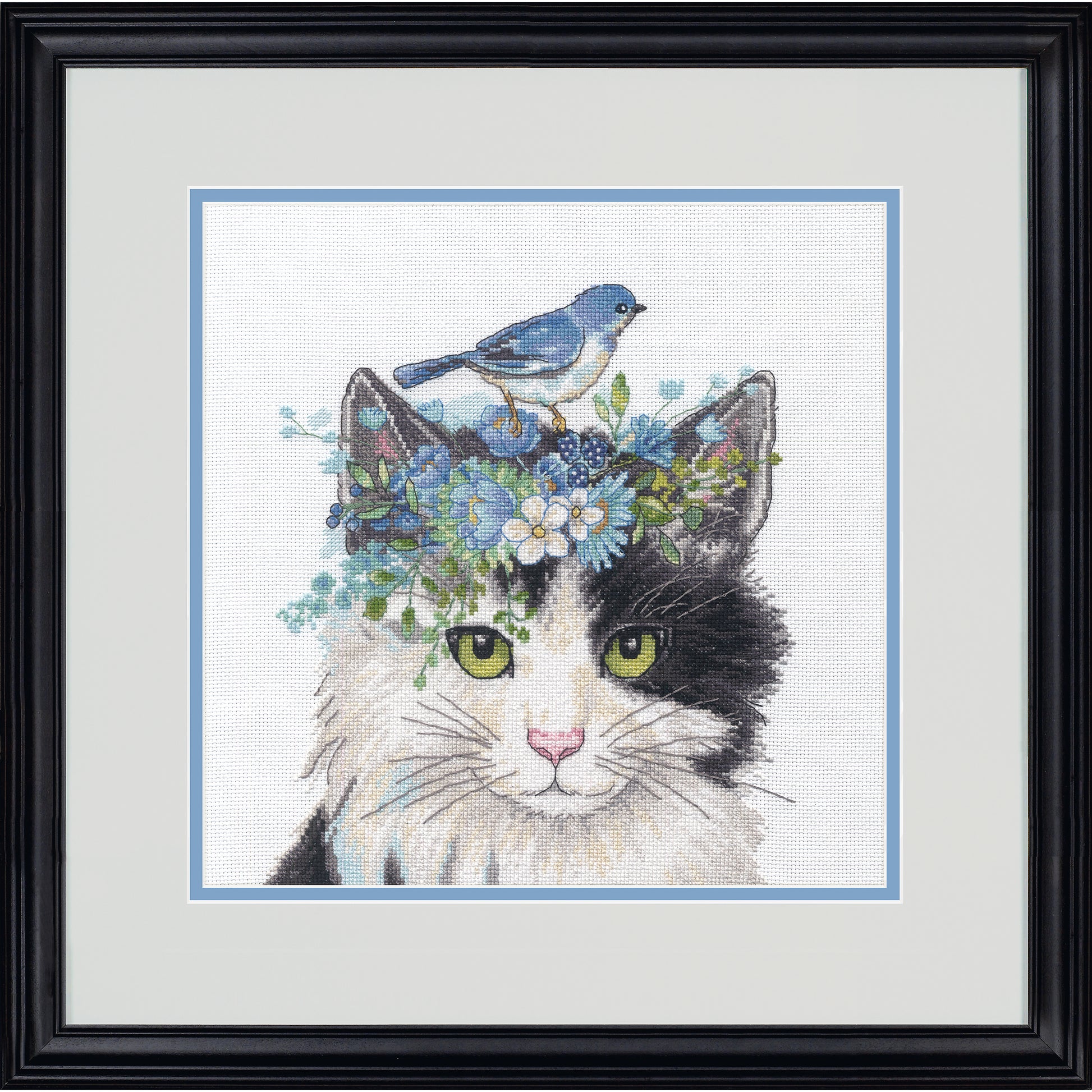 Floral Crown Cat Cross Stitch Kit image 0