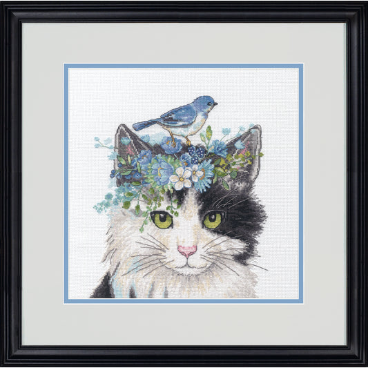 Floral Crown Cat Cross Stitch Kit image 0