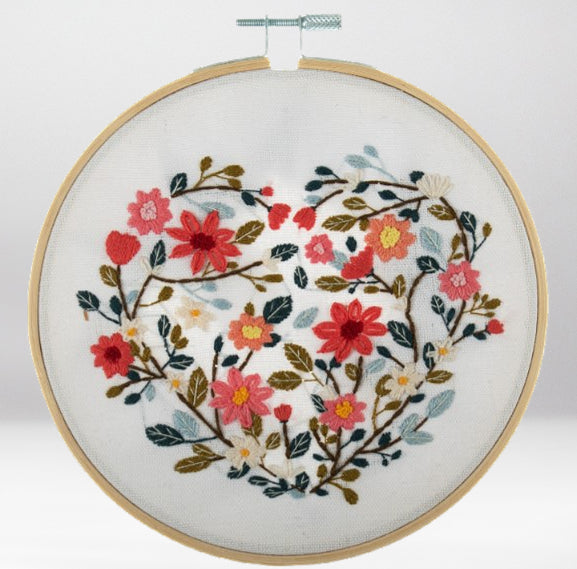 Floral Heart Embroidery Kit image 0