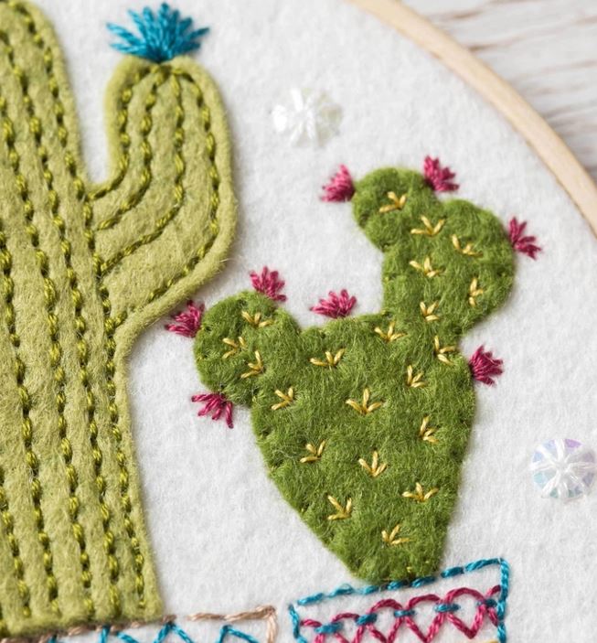 Cactus Felt Applique Hoop Kit image 1