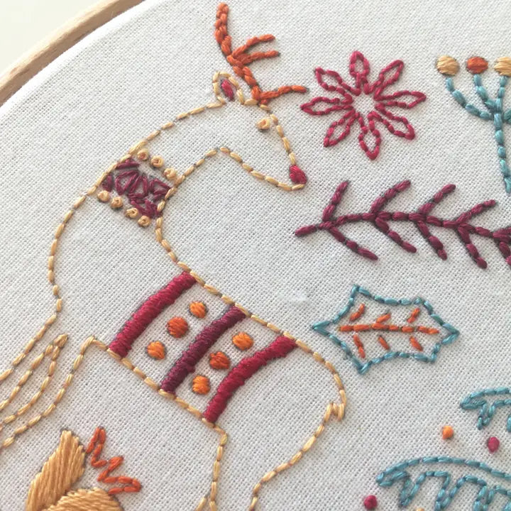 Festive Deer Embroidery Kit image 1