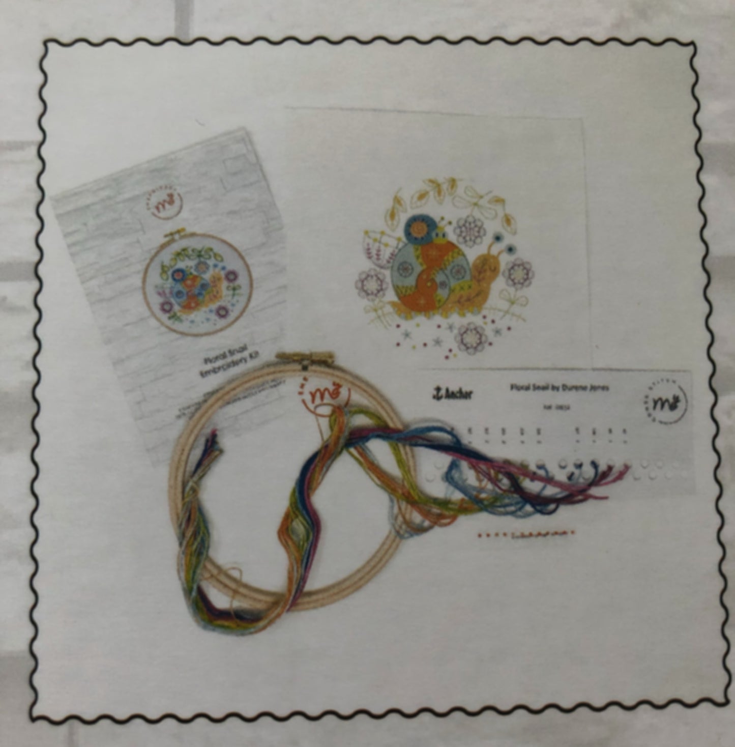 Floral Snail Embroidery Kit image 1
