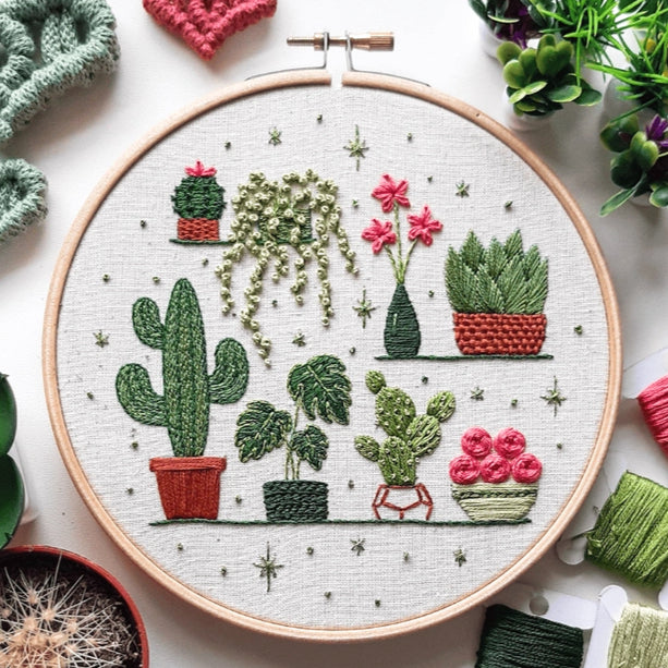 Potted Plants - Beginner Embroidery Kit image 0