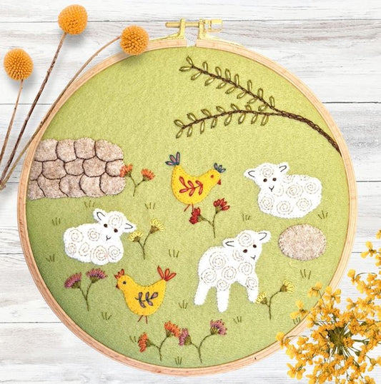 Playing In The Meadow Felt Applique Hoop Kit image 0