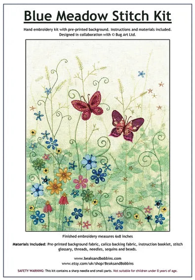 Blue Meadow Embroidery Kit image 1