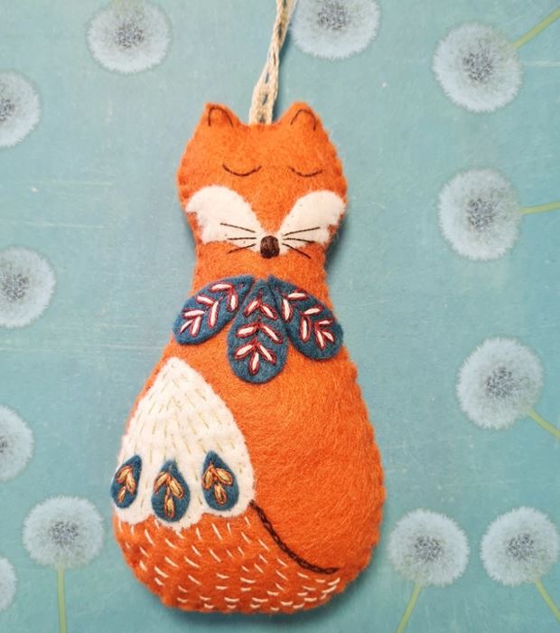 Fox Folk Embroidered Felt Kit image 0