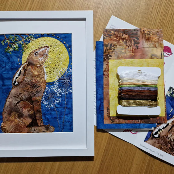 Moon Bathing Hare - Slow Stitch Kit 