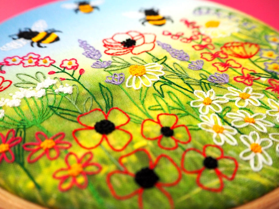 Wildflower Bees Meadow Embroidery Kit image 2