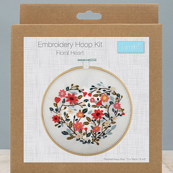 Floral Heart Embroidery Kit image 1