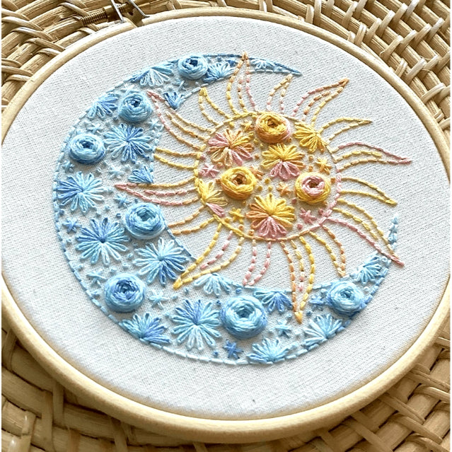 Sun and Moon - Embroidery Kit for beginners image 0