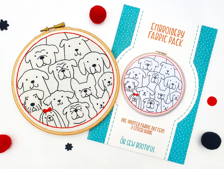 Dogs Embroidery Fabric Pack ONLY image 0