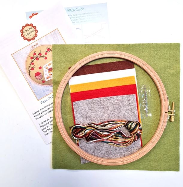 Picnic in The Orchard Felt Applique Hoop Kit image 1