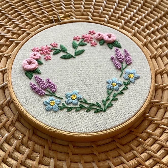 Floral Heart - Beginner Embroidery Kit image 1