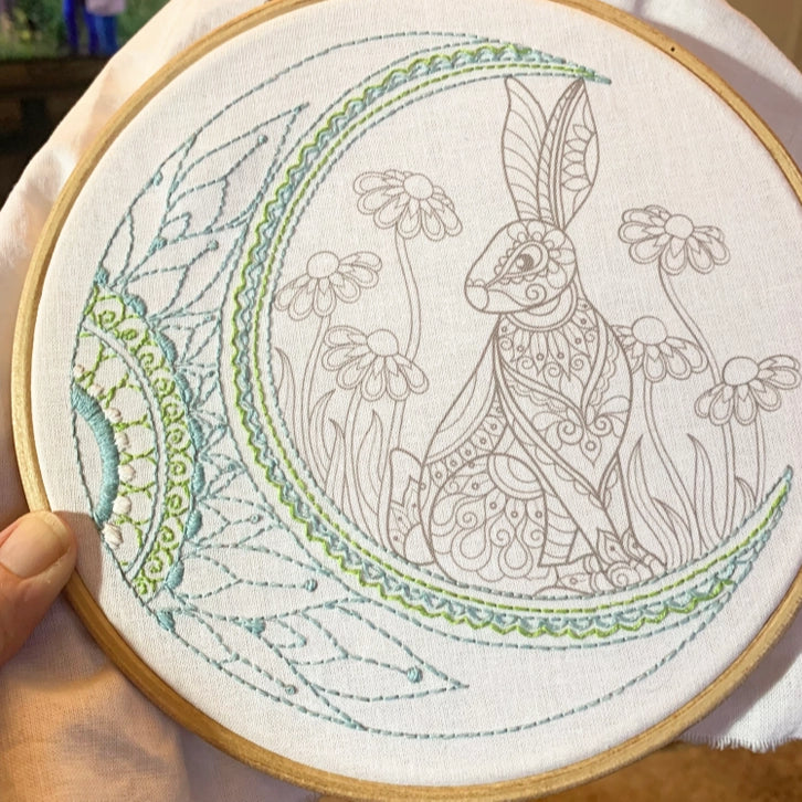 Celestial Hare Embroidery Kit image 1