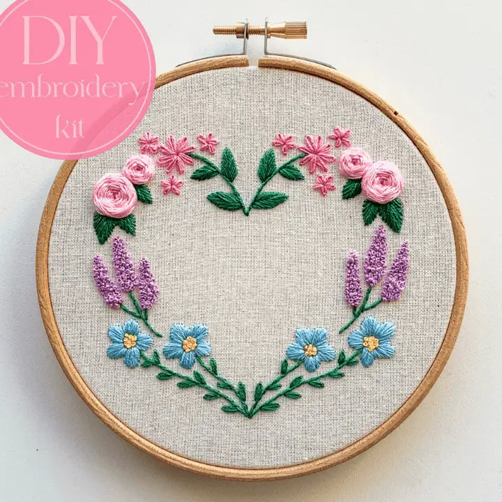Floral Heart - Beginner Embroidery Kit image 0