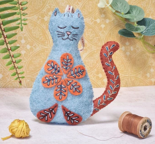 Cat Folk Embroidered Felt Kit image 0