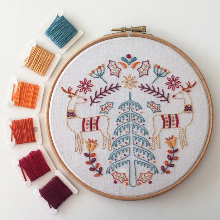 Festive Deer Embroidery Kit image 0