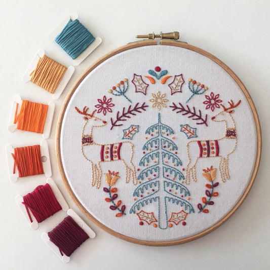 Festive Deer Embroidery Kit image 0